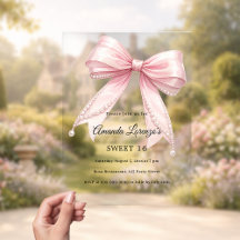 Rosa Schleifenperlen elegant Sweet 16 Luxus klar