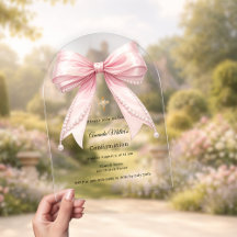 Rosa Schleifenperlen Mädchen Luxus Konfirmation Bo
