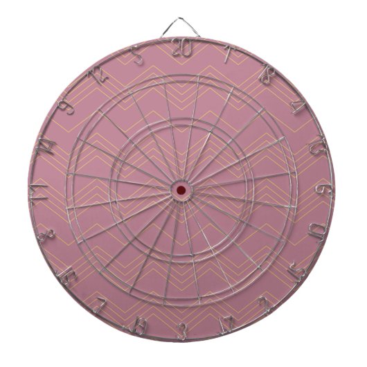 Rosa, schlichte, moderne, coole, trendige Zickzack Dartscheibe (vorne)