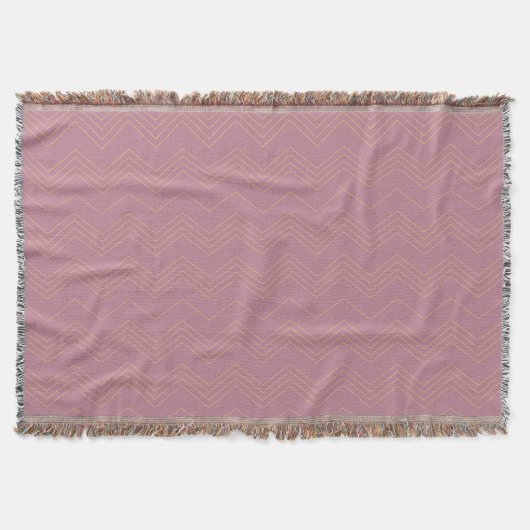 Rosa, schlichte, moderne, coole, trendige Zickzack Decke (Vorderseite)