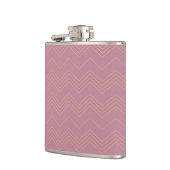 Rosa, schlichte, moderne, coole, trendige Zickzack Flachmann (Links)