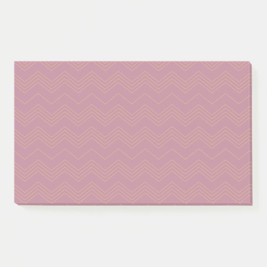 Rosa, schlichte, moderne, coole, trendige Zickzack Post-it Klebezettel (Vorderseite)