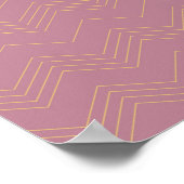Rosa, schlichte, moderne, coole, trendige Zickzack Poster (Ecke)