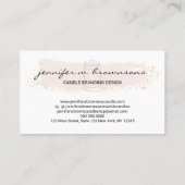 Rosa, schlichte Sojaskerze Visitenkarte (Rückseite)