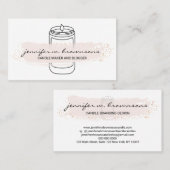 Rosa, schlichte Sojaskerze Visitenkarte (Vorne/Hinten)