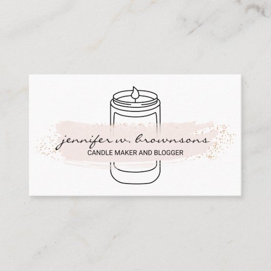 Rosa, schlichte Sojaskerze Visitenkarte (Vorderseite)
