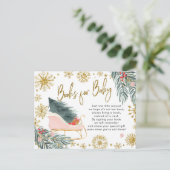 Rosa Schlitten - Was für lustige Winterbücher für  Einladungspostkarte (Stehend Vorderseite)