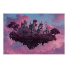 Rosa Schloss Schwebende Insel