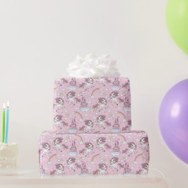 Rosa Schlösser Geschenkpapier