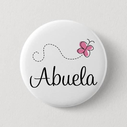 Rosa Schmetterling Abuela Geschenk-T-Shirt Button (Vorderseite)