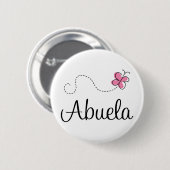 Rosa Schmetterling Abuela Geschenk-T-Shirt Button (Vorne & Hinten)