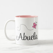 Rosa Schmetterling Abuela Geschenk-T-Shirt Zweifarbige Tasse (Links)