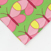Rosa Schmetterling auf Grün Fleecedecke (Ecke)