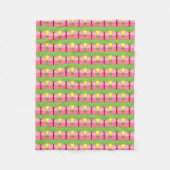 Rosa Schmetterling auf Grün Fleecedecke (Vorderseite)