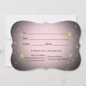 Rosa Schmetterling auf schwarzem Hintergrund Gesch Einladung (Rückseite)