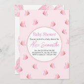 Rosa Schmetterling Baby Dusche Einladung (Vorne/Hinten)