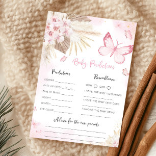 Rosa Schmetterling Baby Shower Baby Vorhersagen Sp