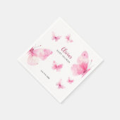 Rosa Schmetterling Baby Shower Serviette (Ecke)