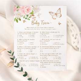 Rosa Schmetterling Baby trivia Baby-Dusche Spiel