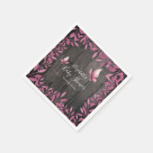 Rosa Schmetterling Babydusche Serviette (Ecke)