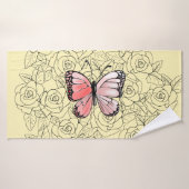 Rosa Schmetterling Badehandtuch mit Rose Farbe wäh (Badehandtuch)