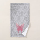 Rosa Schmetterling Badhandtuch Set (Handtuch)