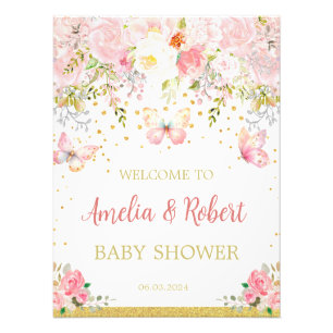 Rosa Schmetterling Begrüßung Fotodruck