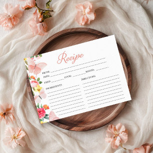 Rosa Schmetterling Blumenkarte Brautparty Rezept K Einladung