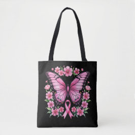 Rosa Schmetterling Brustkrebs-Bewusstseinsband Tasche