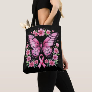 Rosa Schmetterling Brustkrebs-Bewusstseinsband Tasche
