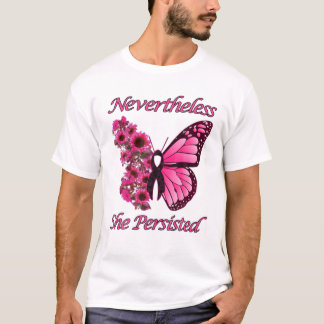 Rosa Schmetterling Brustkrebs T-Shirt
