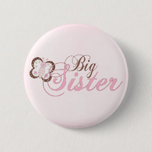 Rosa Schmetterling Button