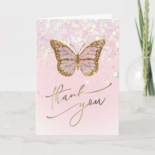 Rosa Schmetterling danke (Vorderseite)