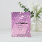 Rosa Schmetterling Einladung zum Geburtstag, Schme (Stehend Vorderseite)