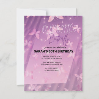 Rosa Schmetterling Einladung zum Geburtstag, Schme