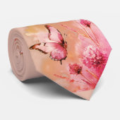 Rosa Schmetterling & Florale Krawatte (Gerollt)