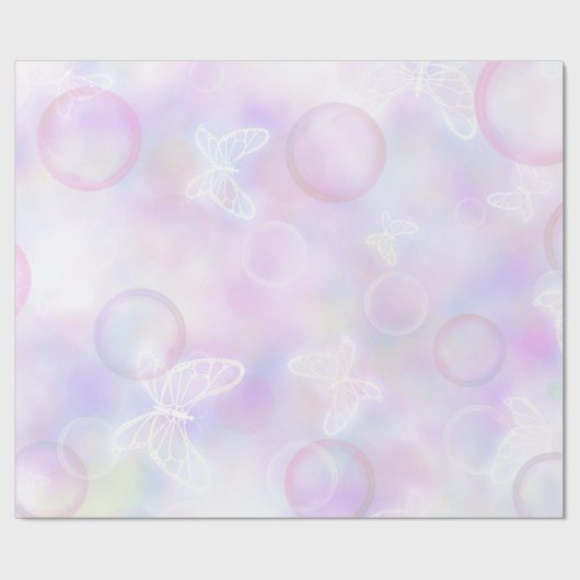 Rosa Schmetterling Geschenkpapier (Flach)