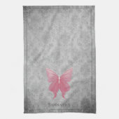 Rosa Schmetterling Geschirrtuch (Vertikal)