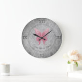 Rosa Schmetterling Große Wanduhr (Zuhause)