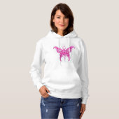 Rosa Schmetterling Hoodie (Vorne ganz)