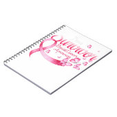 Rosa Schmetterling Ich bin ein Überlebender Brustk Notizblock (Linke Seite)