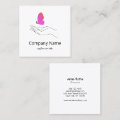 Rosa Schmetterling in der Hand Quadratische Visitenkarte (Vorne/Hinten)