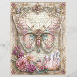 Rosa Schmetterling Junk Journal Scrapbook Papier