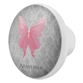 Rosa Schmetterling Keramikknauf (Rechts)