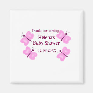 Rosa Schmetterling Kinderdusche Wasserfarbe Name Magnet