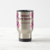 Rosa Schmetterling Kinderdusche Wasserfarbe Name Reisebecher (Mittel)