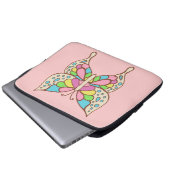 Rosa Schmetterling Laptopschutzhülle (Vorne Knopf)