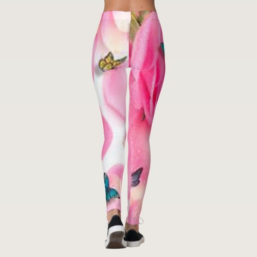 Rosa Schmetterling Leggings (Rückseite)