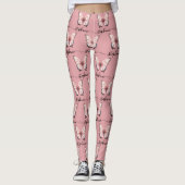 Rosa Schmetterling Leggings mit individuellem Name (Vorderseite)