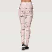 Rosa Schmetterling Leggings mit individuellem Name (Rückseite)